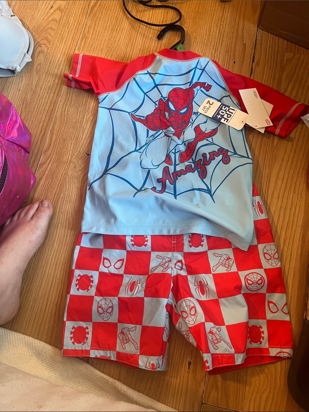 Marvel Spider-Man Light Blue & Red Kids Pajama Set